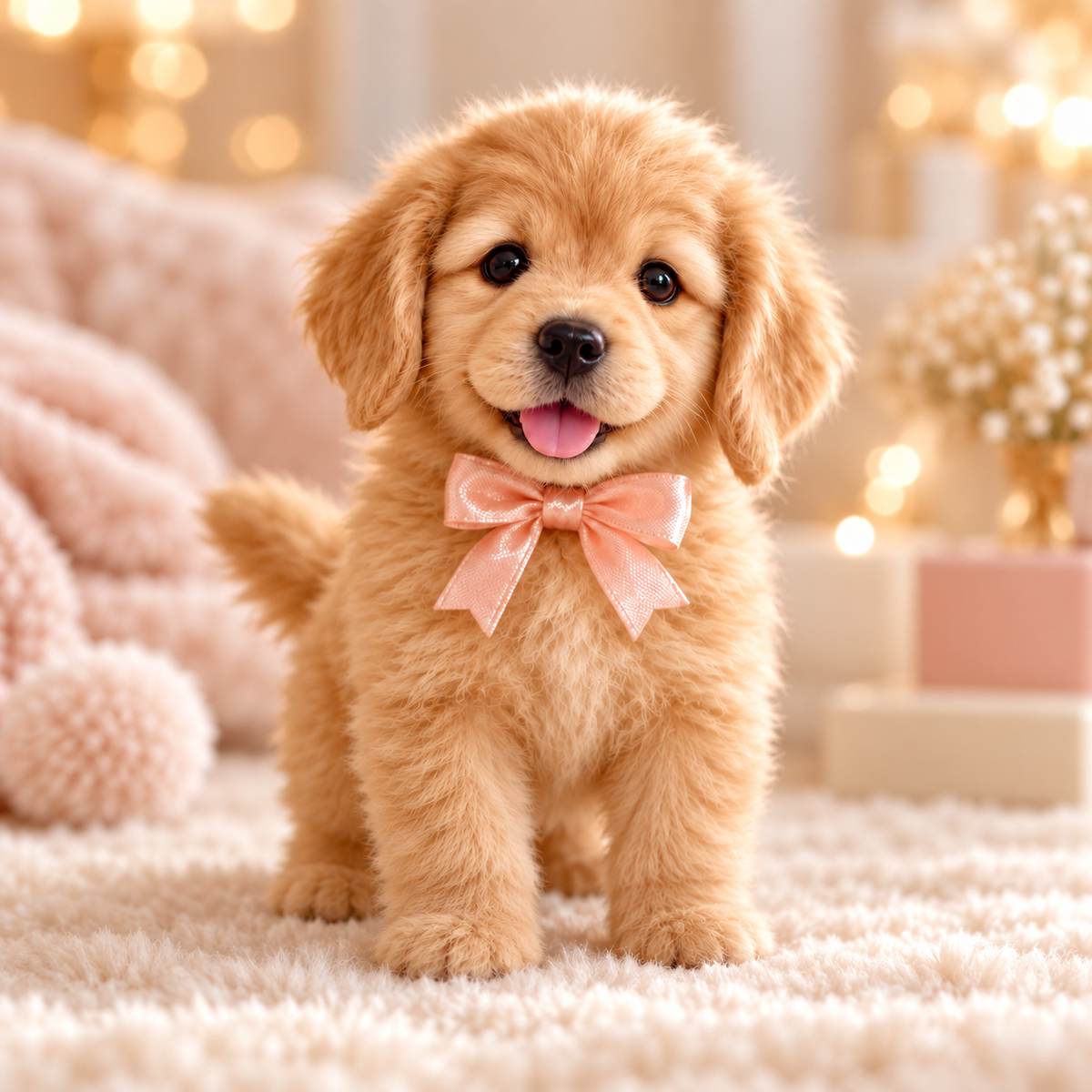 🎁🐶 HOT SALE 49% OFF – Lifelike Golden Retriever Puppy | The Cutest Christmas Gift ✨🎄